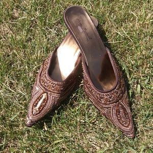 Anne Michelle kitten heel slides.  Women's 8 1\2